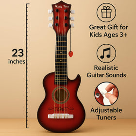 Liberty Imports 23in kids guitar includes pick and extra strings for maintenance.