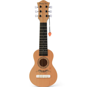 Liberty Imports 23 inch kids guitar front view; natural finish ready for practice.