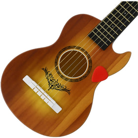 Liberty Imports 23-inch kids guitar side view; kid-friendly size aids comfortable playing.