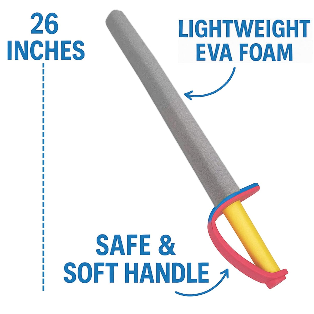 Liberty Imports brightly colored pirate foam sword encourages imaginative play