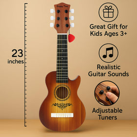 Liberty Imports 6-string stainless steel strings provide authentic feel for beginners.