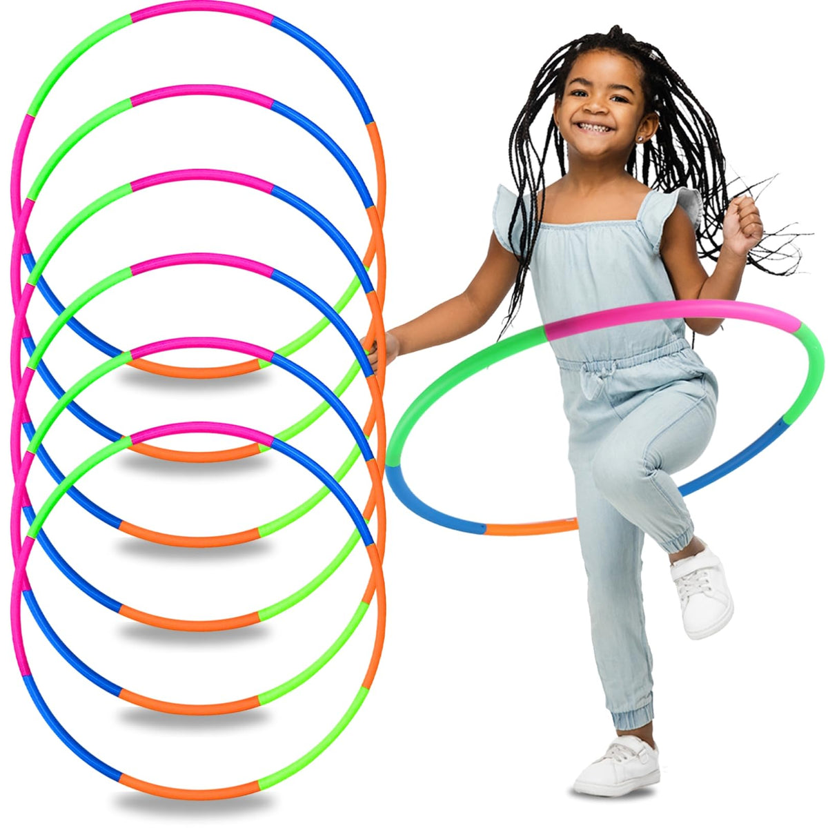 Liberty Imports 6-pack toy hoop bundle for outdoor and indoor play