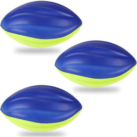 Liberty Imports 8.5-inch foam spiral footballs in blue and yellow for kids' training.