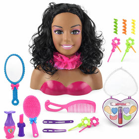 Liberty Imports African American doll head with brush for creative styling play.