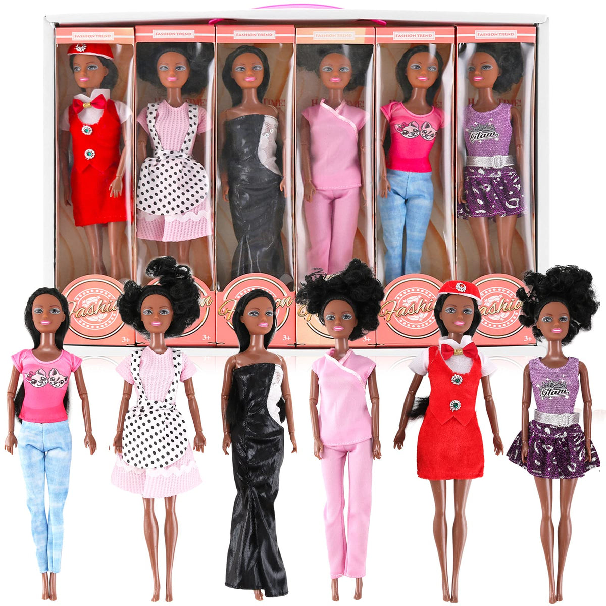 Liberty Imports African American dolls in 11.5-inch ensembles for diverse imaginative play