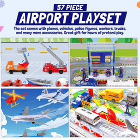 Liberty Imports airport playset helicopter with vivid colors for dynamic scenarios