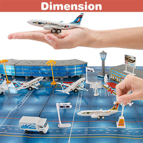 Liberty Imports airport playmat provides a vivid runway backdrop for immersive adventures.