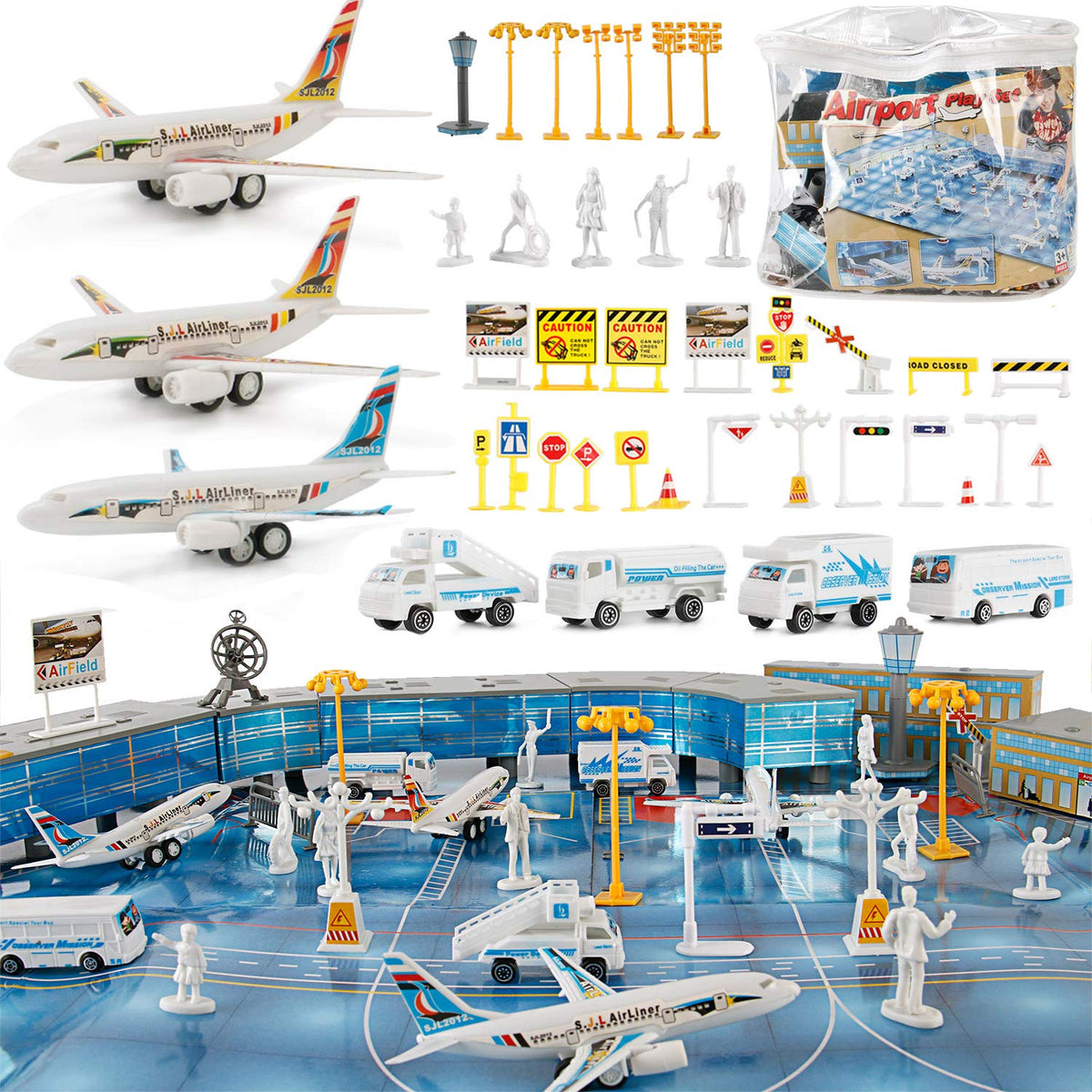 Liberty Imports airport airplanes invite imaginative play with durable, kid-friendly details.