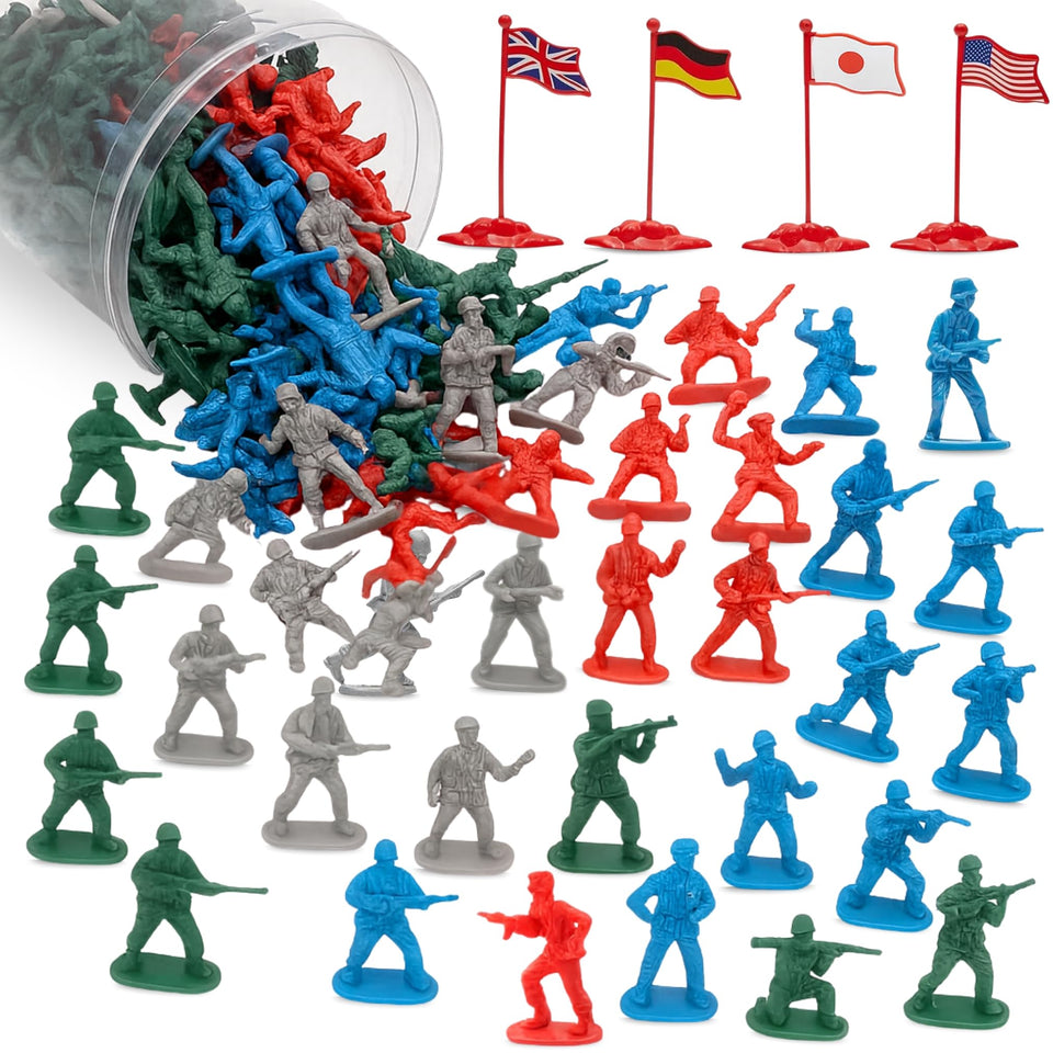 Liberty Imports army men bucket troops for imaginative pretend battles.