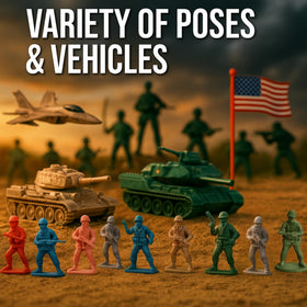 Liberty Imports Army Men flags and banners support immersive battlefield scenes.