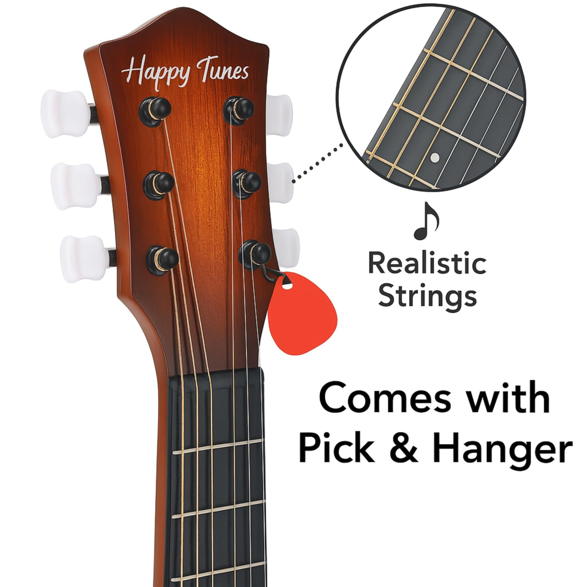 Liberty Imports authentic 6-string guitar strings highlight real-feel playing for aspiring musicians.