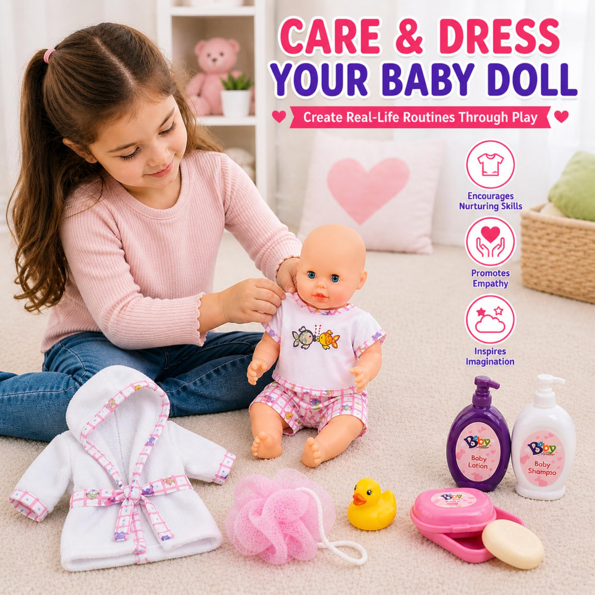 Liberty Imports baby clothes set expands doll dress-up play