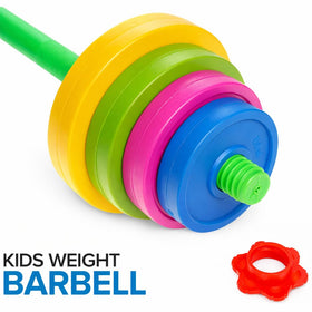 Liberty Imports colorful barbell plates for growing strength and color learning