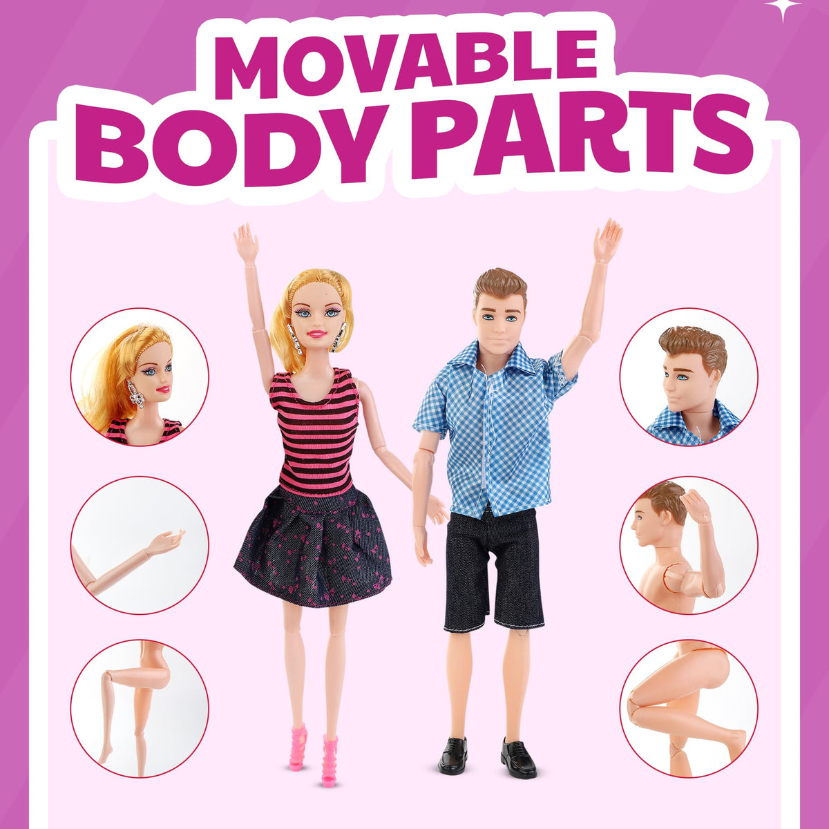 Liberty Imports Barbie-compatible pink doll car ideal for 12-inch dolls and pretend road trips.