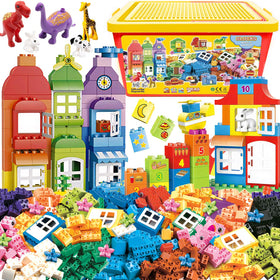 Liberty Imports 166-piece blocks set with storage bucket shown for creative building