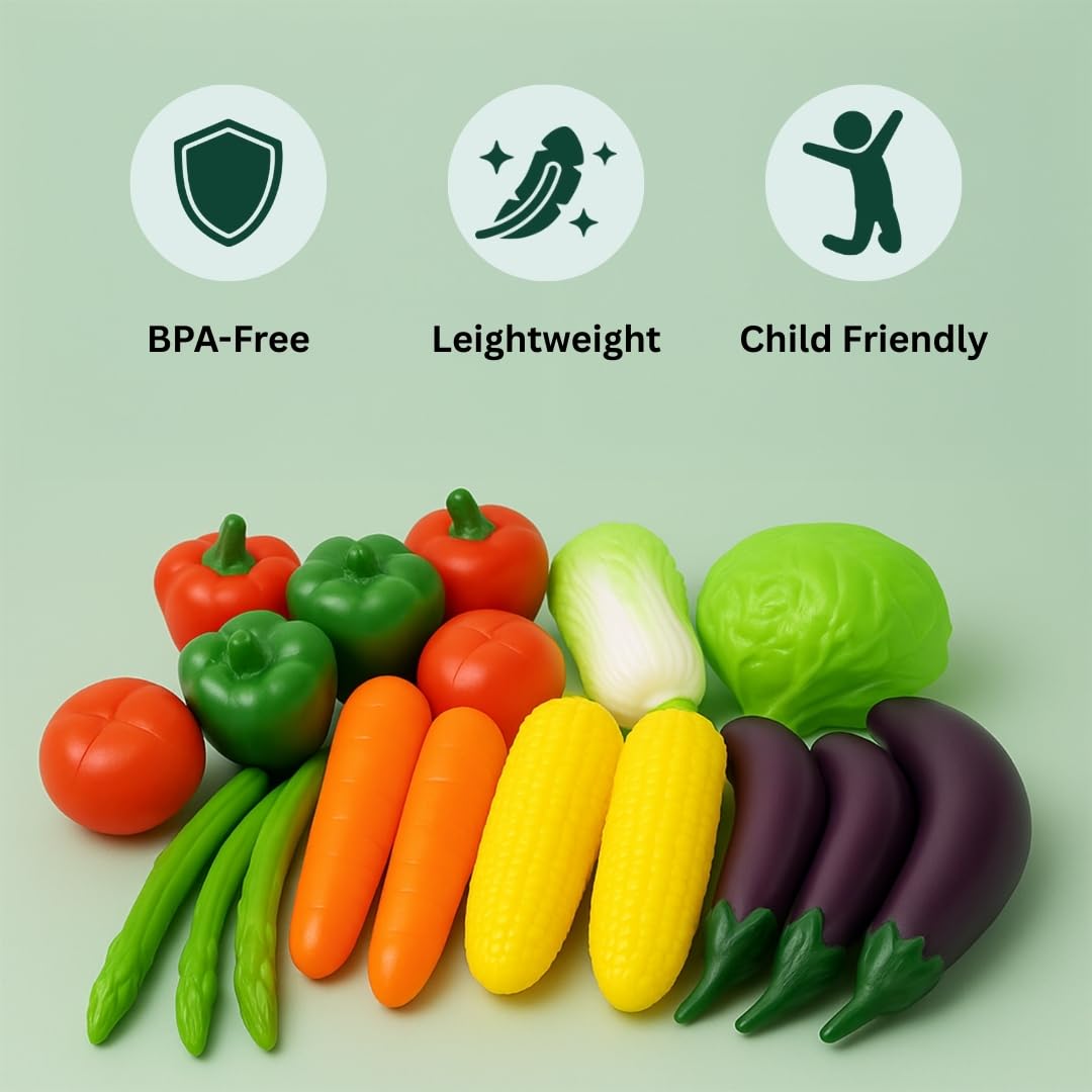 Liberty Imports cabbage and carrots, durable play vegetables for everyday pretend play