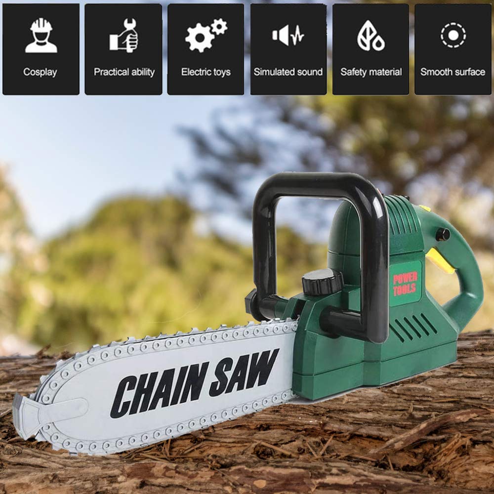 Liberty Imports chainsaw sound button captures authentic engine noises to boost play realism.