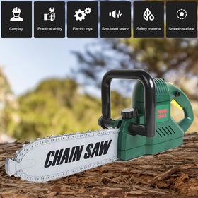 Liberty Imports chainsaw sound button captures authentic engine noises to boost play realism.