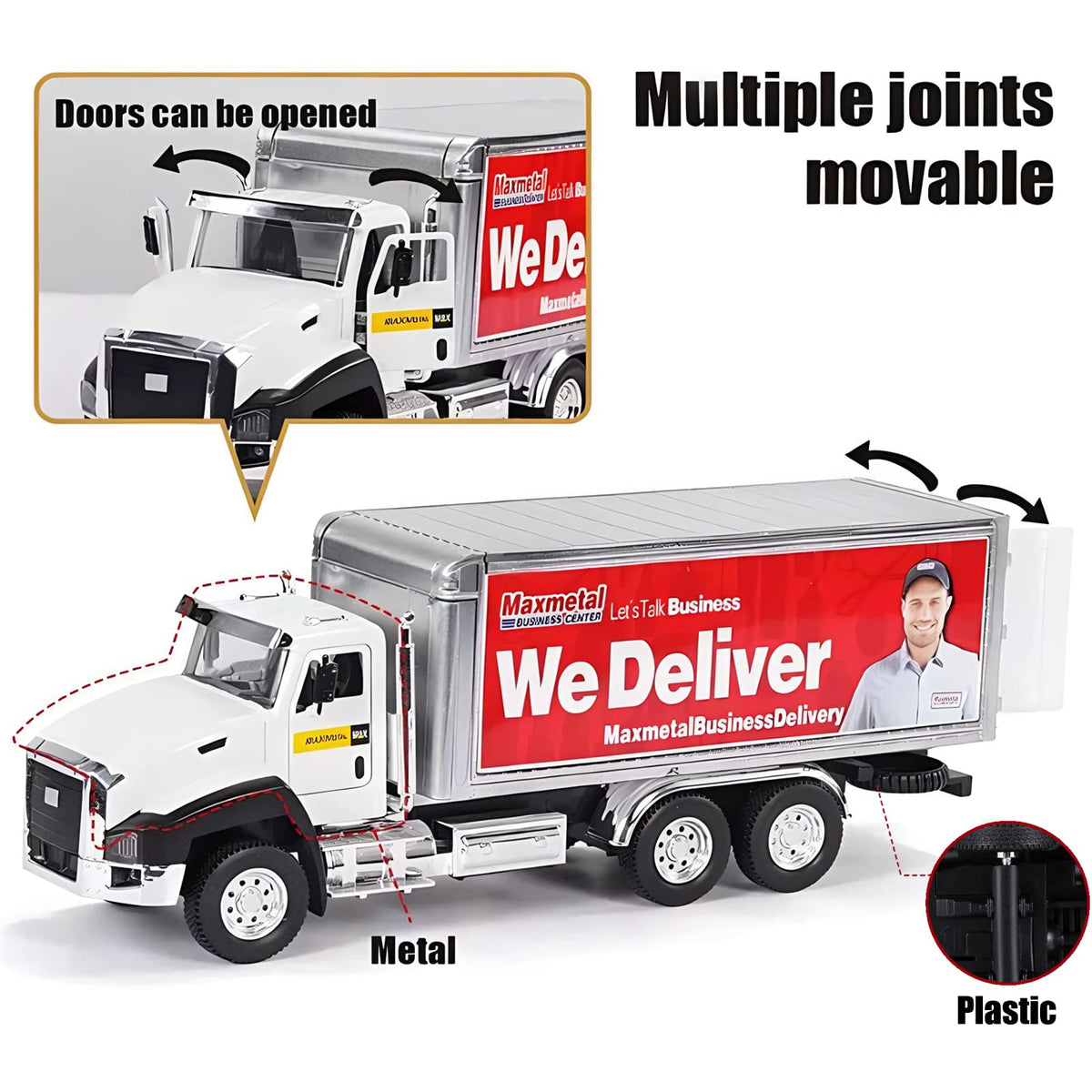 Liberty Imports transport truck top view showcases precise 1:50 scale for display
