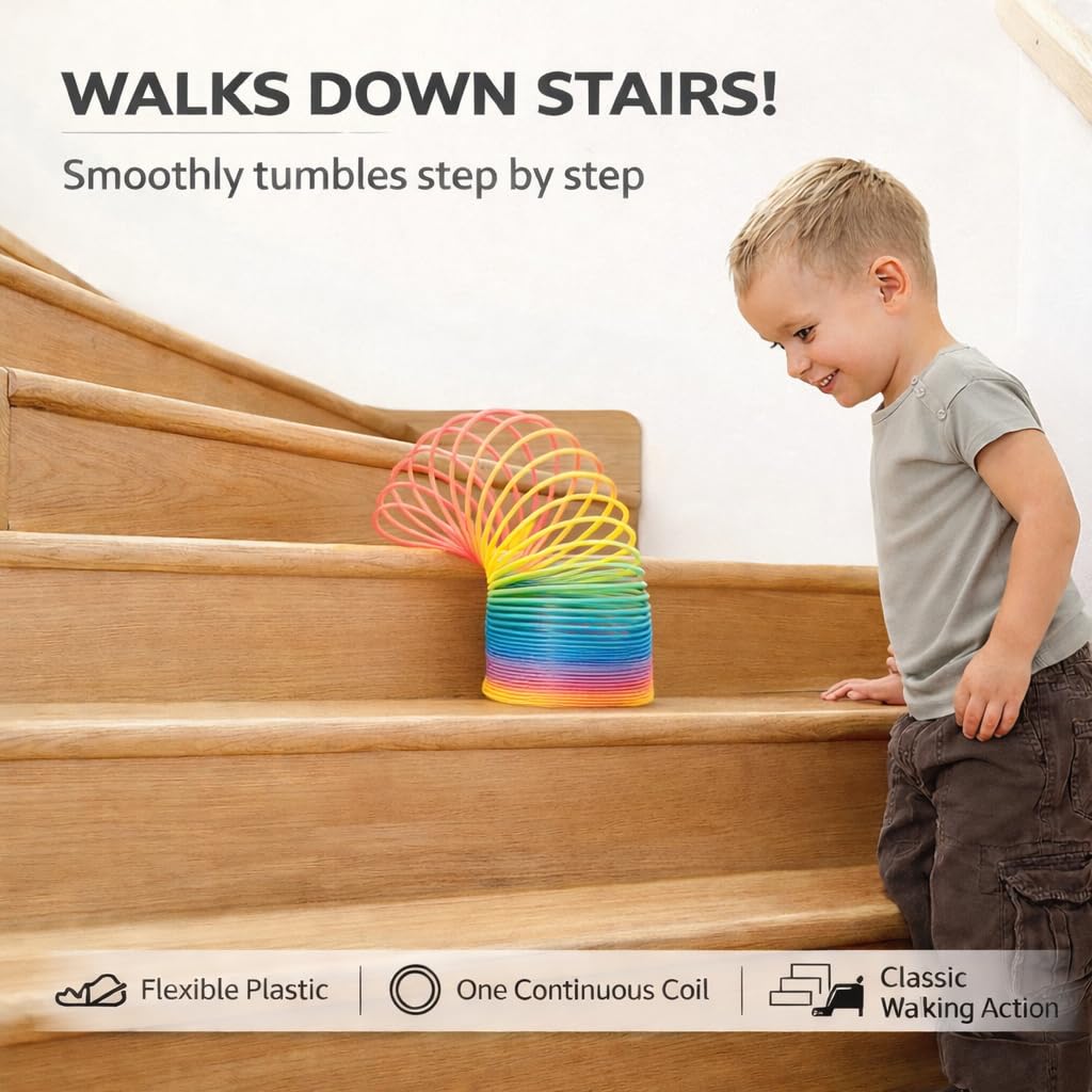 Liberty Imports classic stretch rainbow springs 4in demonstrates flexible walking action.
