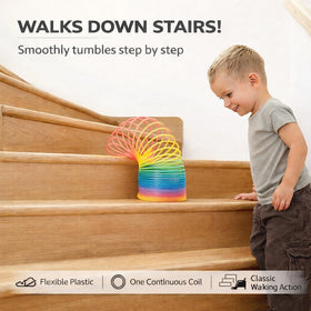Liberty Imports classic stretch rainbow springs 4in demonstrates flexible walking action.