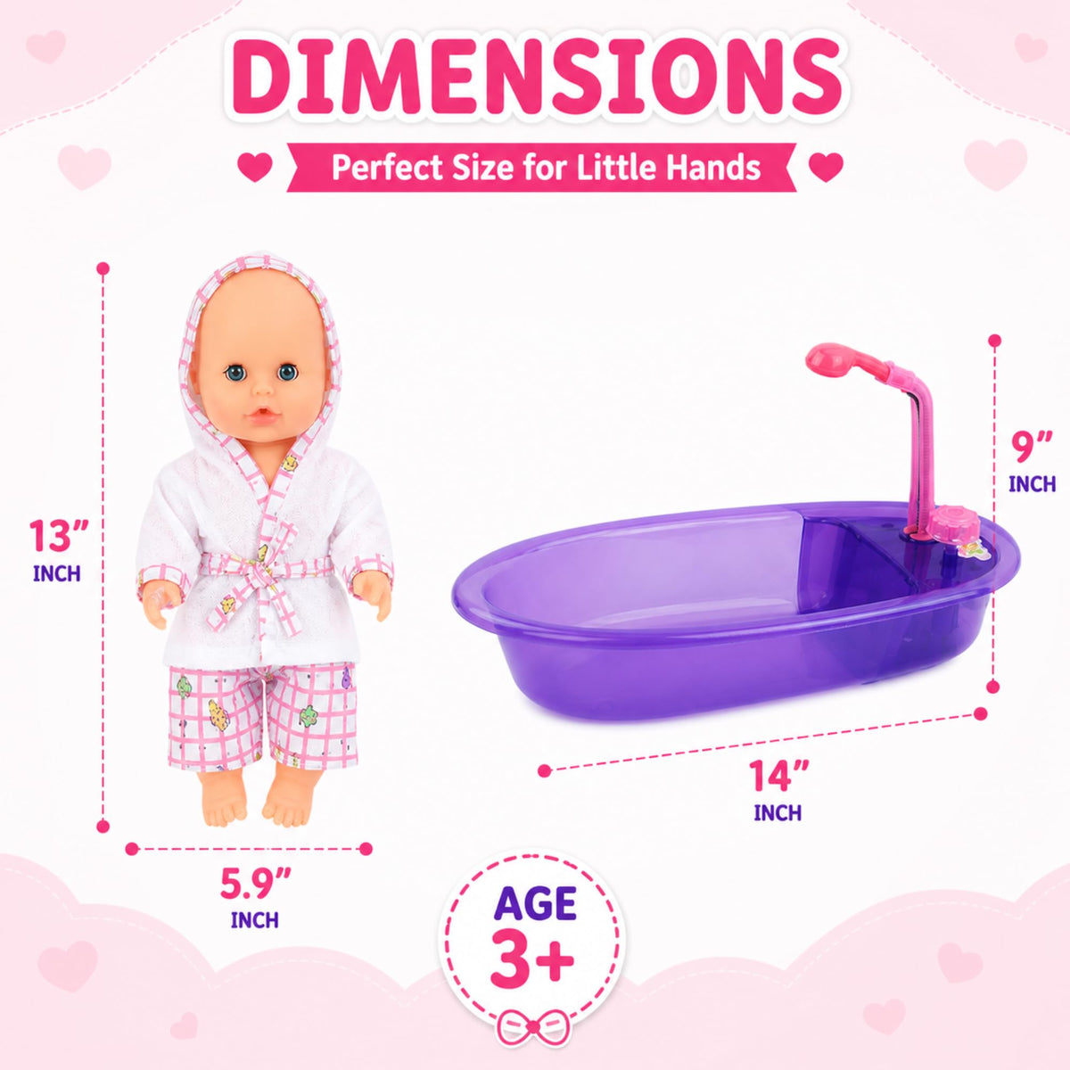 Liberty Imports doll wearing bathrobe supports dressing and pretend care