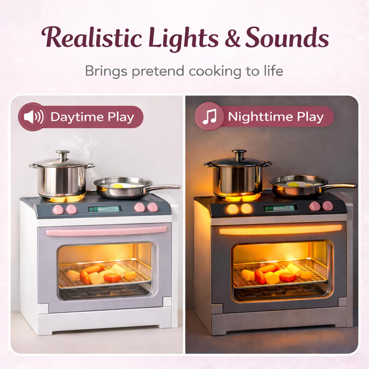 Liberty Imports doll kitchen playset dishwasher ding feature enhances roleplay.