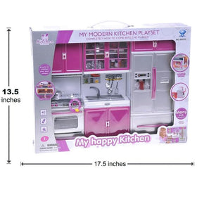 Liberty Imports doll kitchen playset pink-3-in-1-design sparks imaginative storytelling.
