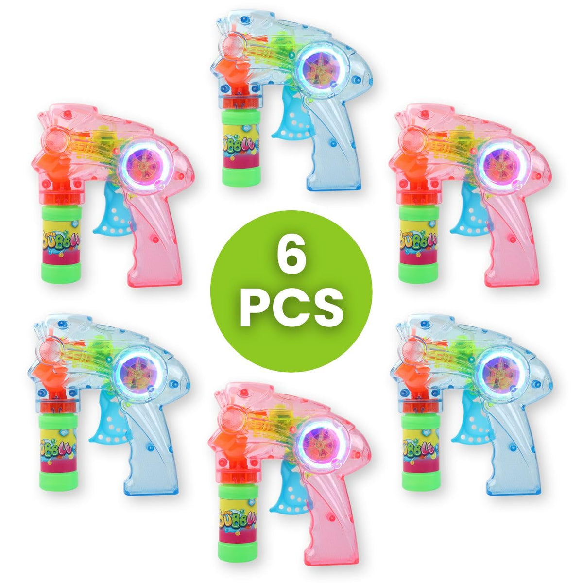 Easy-attach bubble gun from Liberty Imports for quick setup and mess-free play.