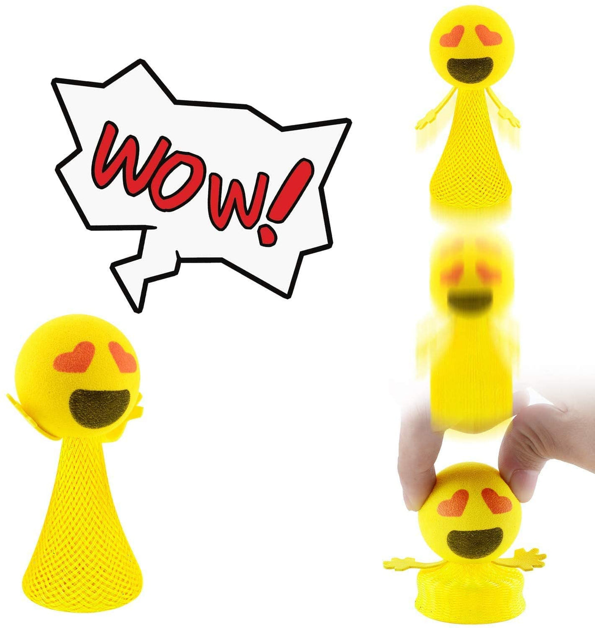Liberty Imports emoji-faced popper shows rainbow colors for group play.