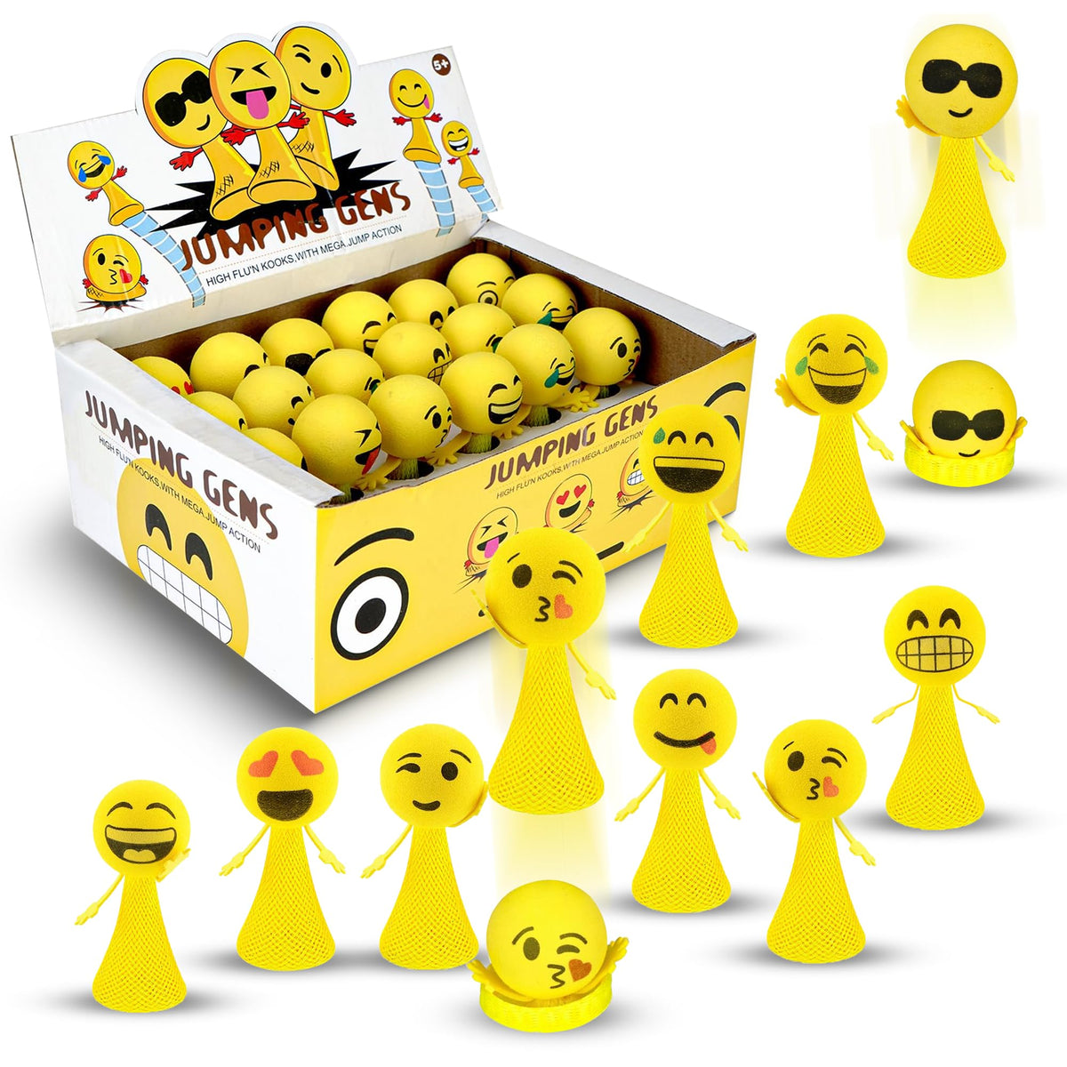 Liberty Imports emoticon popper assembly in bright colors, ideal for party favors.