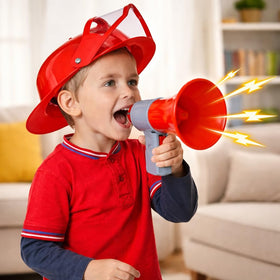 Liberty Imports megaphone toy adds authentic sound effects to pretend drills.