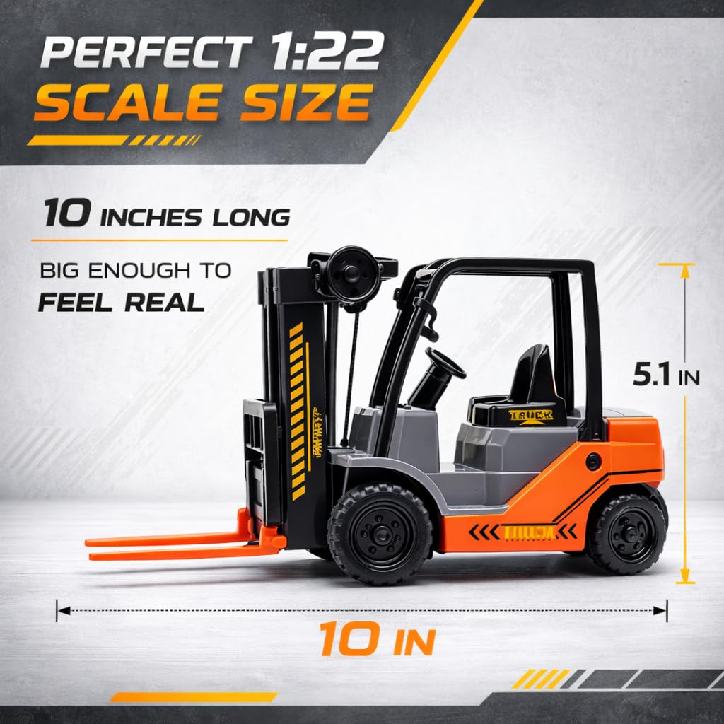 Liberty Imports 1:22 scale forklift fits compact play spaces and shelves