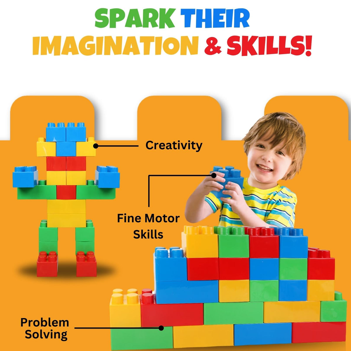 Liberty Imports giant blocks set of colorful blocks ideal for forts