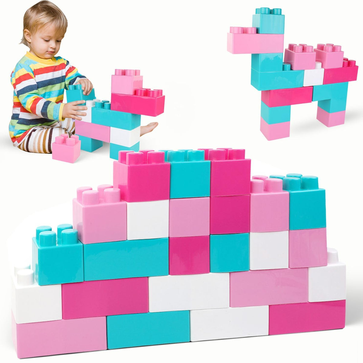 Liberty Imports giant blocks in pastel colors, safe and stackable for toddlers