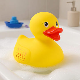 Liberty Imports giant yellow duck floating in pool for water fun.