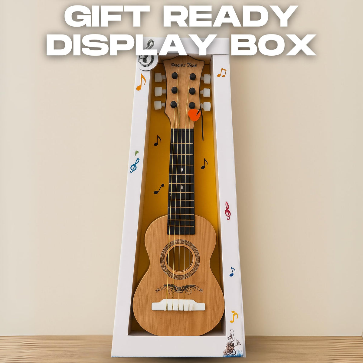 Liberty Imports gift ready packaging with pick and extra strings.