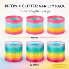 Liberty Imports glitter rainbow springs 4in walking toy with sparkling finish for classroom prizes.