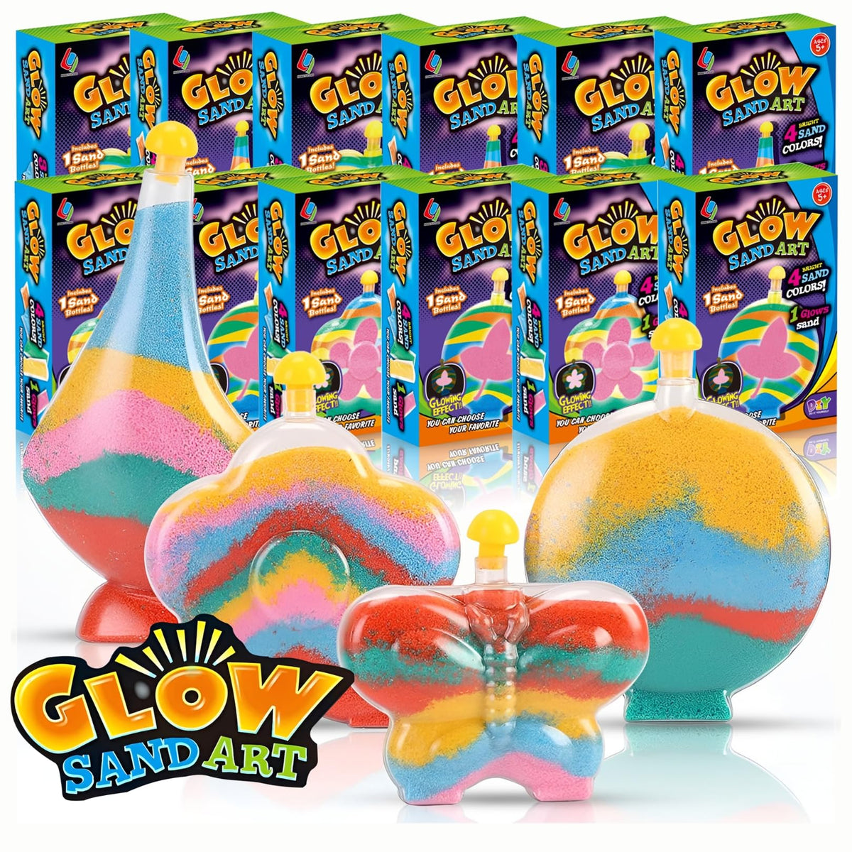 Liberty Imports glow sand art display adds bright home decor.