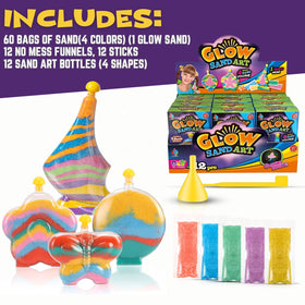Liberty Imports family crafts with glow sand for shared creativity.