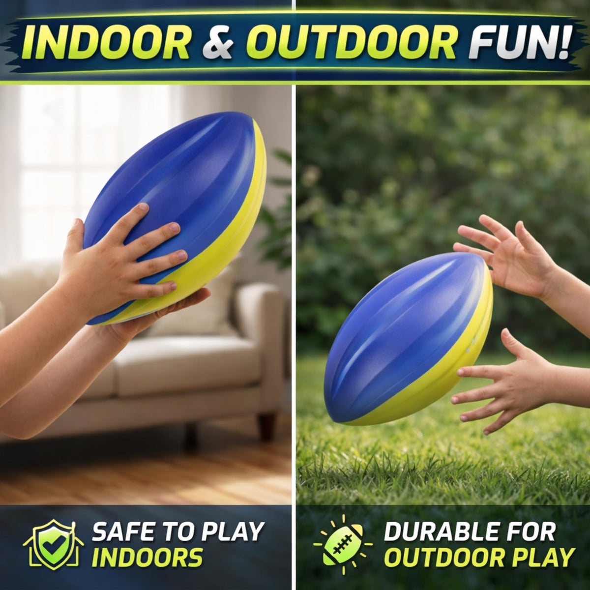Liberty Imports vibrant two-tone football colors make practice engaging.