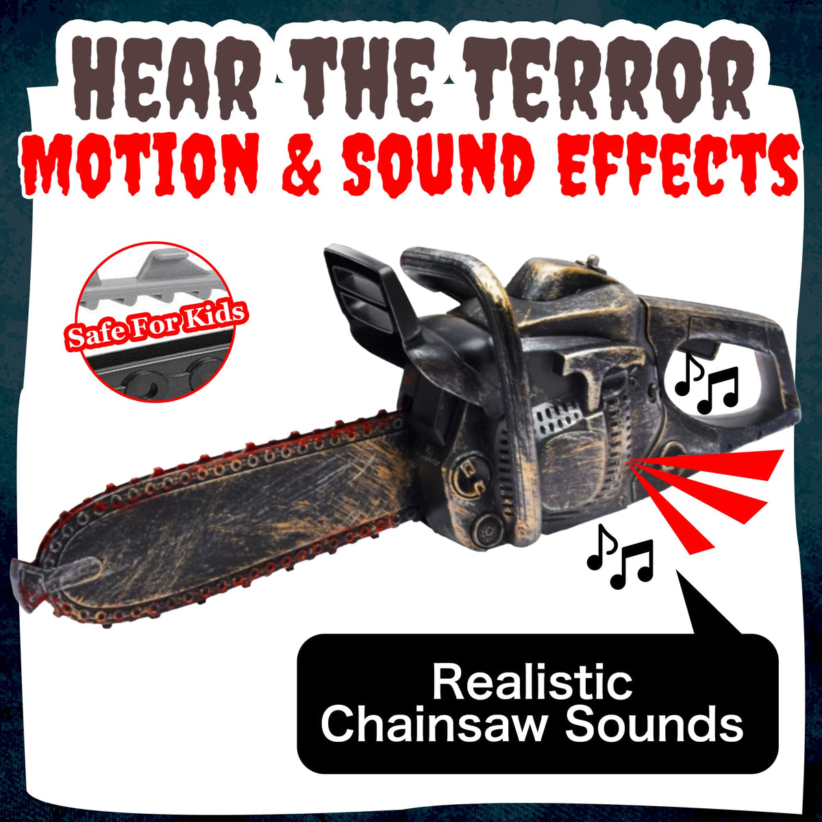 Liberty Imports Halloween prop bloodied chainsaw for haunted setups.