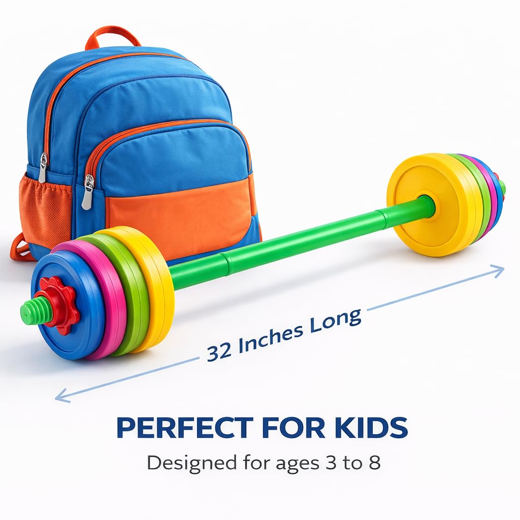 Liberty Imports kid friendly barbell for indoor outdoor use in home gyms