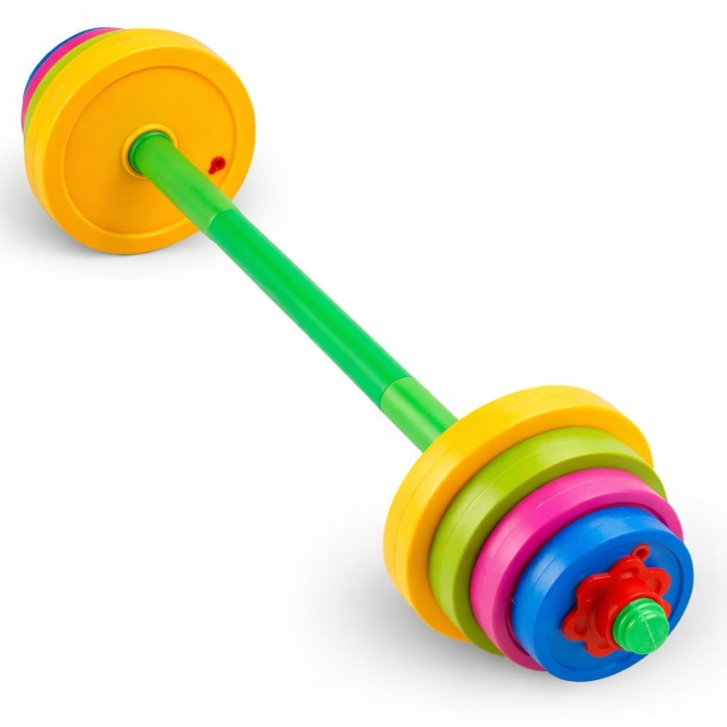 Liberty Imports kids barbell weight set 32 inch for active play indoors or outdoors
