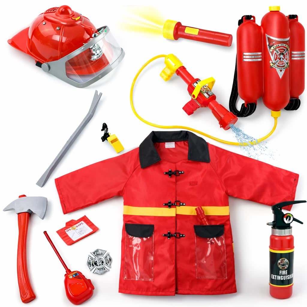 Liberty Imports Kids Fireman Costume jacket for immersive pretend play.