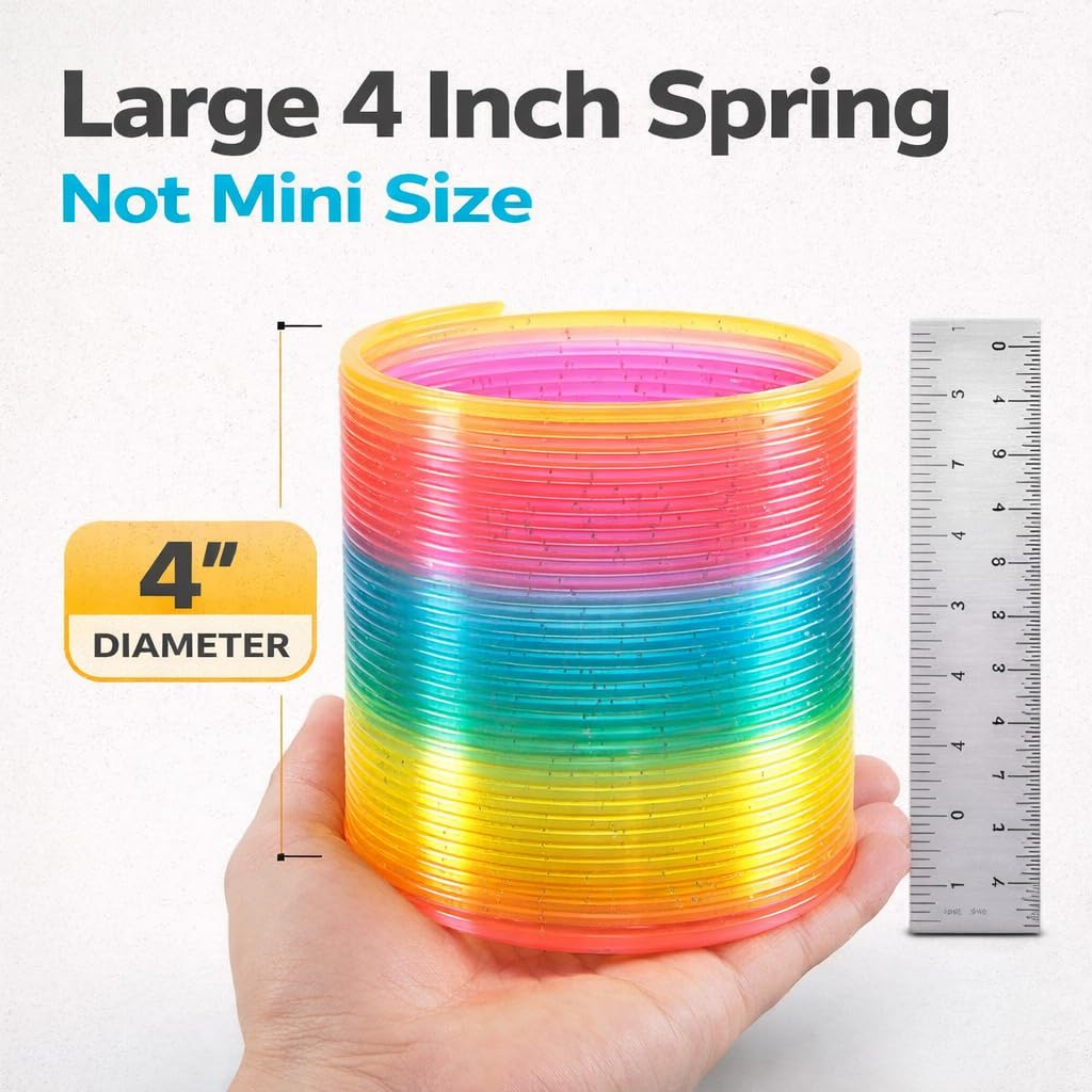 Liberty Imports kids-friendly rainbow springs 4in; lightweight design fits small hands for a comfy grip.