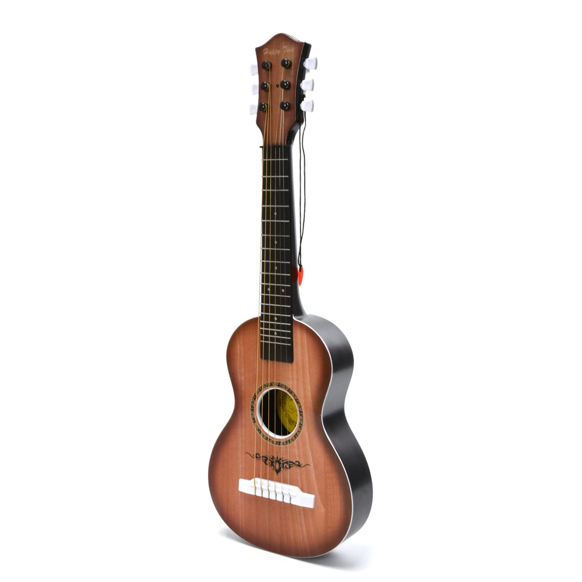 Liberty Imports kids guitar shows six steel strings for authentic playability.
