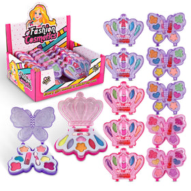Liberty Imports kids makeup kit palette case with washable colors for pretend play