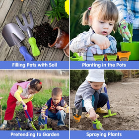 Liberty Imports kid shovel helps develop coordination while digging in pretend beds.