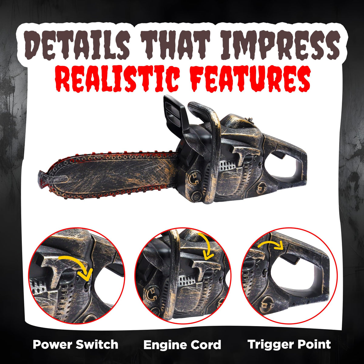 Liberty Imports kid-sized 16-inch chainsaw prop for ages 3-8.